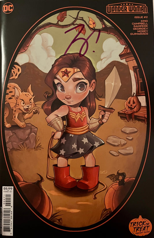 WONDER WOMAN #2 CVR G CHRISSIE ZULLO TRICK OR TREAT CARD STOCK VAR [SIGNED BY TOM KING]